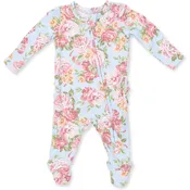 Angel Dear Angeline Floral 2 Way Ruffle Back Zipper Footie