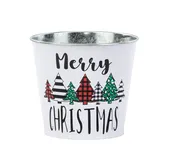 5″ Merry Christmas Tree Metal Planter