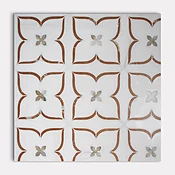 Calacatta Green, Snow White, Red Laguna Multi Finish Celine Waterjet Marble Mosaics 13 3/16x13 3/16