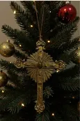 Acrylic Old Church Cross Ornament