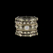 5-Stack Black/Gold Ring