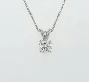 14k White Gold 0.64 Carat Pendant
