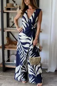 Danielle Jumpsuit - Navy & Ivory Print