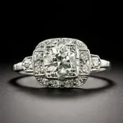 Art Deco 1.02 Carat Diamond Engagement Ring - GIA J VS2
