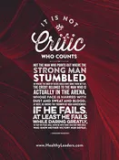 It Is Not The Critic Who Counts Poster