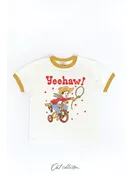 Yeehaw! Toddler Ringer Graphic Top - Mustard