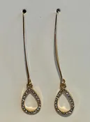 Clear Stone Teardrop Earrings