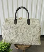 Beige Leaf Bag