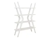 4 Shelves, X-Shaped Étagère Bookcase Moka White