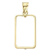 14k Gold 1 gram Pamp  Suisse Credit Coin 4 Prong Bezel 15.3mm x 8.8mm