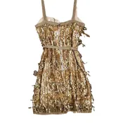 Alice + Olivia sleeveless cocktail dress/string sequins