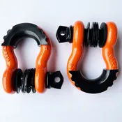 Bull Strap 3/4" 5T D-Ring Shackle Kit w/ Isolators & Washers - qty 2