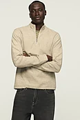 1/4 ZIP TEXTURED PULLOVER
