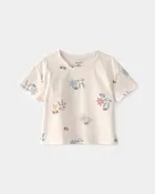 Baby Girl Easter Bunny Floral Relaxed Top - Cream