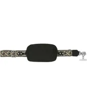 Black Jacquard Woven Phone Lanyard with Pouch