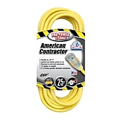 25 Ft. 12/3 Sjeow Heavy-duty Outdoor Extension Cord With Power Light Plug