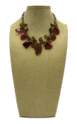 Pink and green tourmaline necklace accented with rhodium plated silver