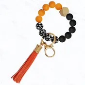 Happy Halloween Silicone Bead Keychain Wristlet