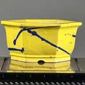 Glazed Hexagon Japanese Bonsai Pot by Shibakatsu STJP1065