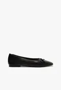 Arissa Black Leather Ballet Flat