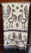 IKAT - 100% cotton blanket/throw 45"x96" - blue-gray/white — Spirithouse Import Gallery