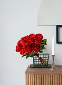 13" Red Silk Rose Bouquet