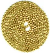 Beaded Lamp Chain With Connector, Brass, #6, 5-Ft.