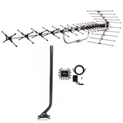 Bundle - Antennas Direct Goliath HD TV Antenna, 40-inch Mast, ClearStream JUICE8 Distribution Amplifier 8-Output