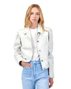 Ariel Burnished Leather Jacket White