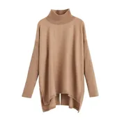 Alpaca Open-Back Turtleneck Sweater
