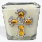 Frankincense Topaz Cross Candle