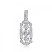 14 Karat White Gold Diamond Drop Pendant