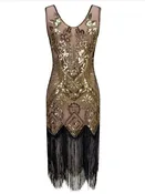 1920's Floral Beaded Flapper Dress - Pink