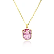 Amethyst & Diamond Frog Pendant Necklace