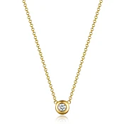 14K Gold Bezel Diamond Necklace