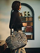Black/Off_White Zebra Stripes Lex Pony Hair Tote Bag | Women's Handbags | J.McLaughlin