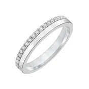 3.2mm Half Polished Half  Diamond Eternity Band