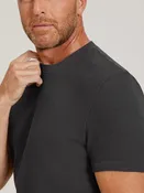 Cotton Waffle Curved Hem Crew