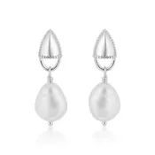 Amphora Lock Earrings with Baroque Pearls