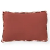 12 Inch Rust Woven Cotton Lumbar Pillow