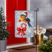 Candy Cane Bird Suede Flag