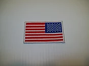 American Flag Reversed Patch 3-3/8" x 2"
