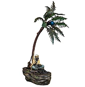 A Crisp Cold Painted Austrian Bronze Figural Lamp Sculpture by Franz Bergmann