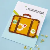 Retro Suitcase and Sentiments Stamp & Die Set by Sheri Ballantyne