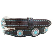 B1175 - Brown Leather Scalloped Belt