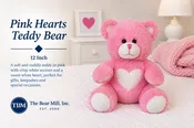 Pink Hearts Teddy Bear – 12 Inch