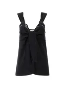 Flowy lingerie top in crêpe de chine & lace
