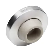 2-1/2 In. H X 2-1/2 In. W X 3/8 In. L Brass Satin Chrome Wall Door Stop EA