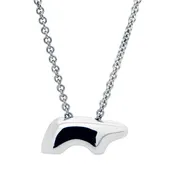 14k White Gold Papa Bear Necklace