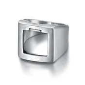 AGED SQUARE BAND SIGNET RING
